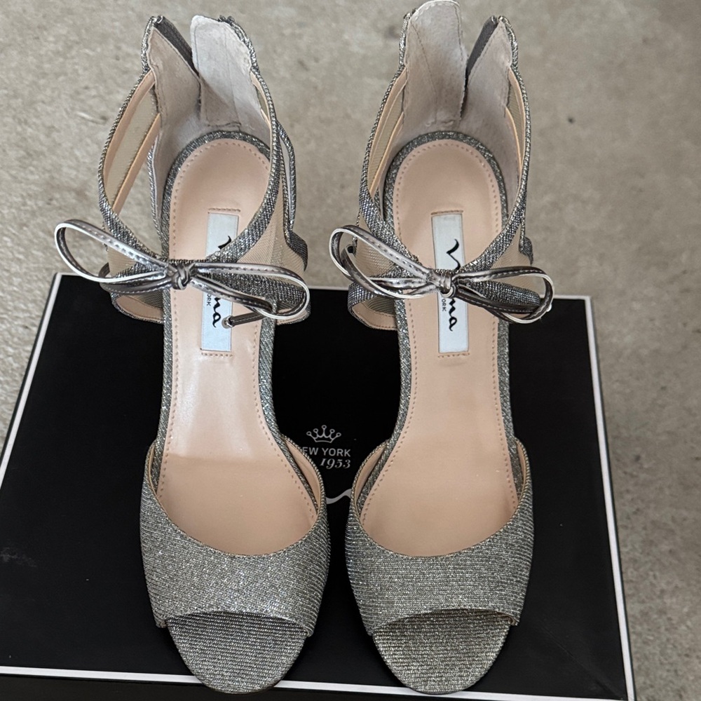 Nina Sparkling Silver Heels